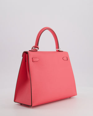 *HOT* Hermès Kelly 25 Sellier Bag in Rose Azalee Epsom Leather with Palladium Hardware