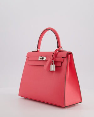 *HOT* Hermès Kelly 25 Sellier Bag in Rose Azalee Epsom Leather with Palladium Hardware