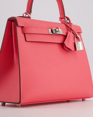*HOT* Hermès Kelly 25 Sellier Bag in Rose Azalee Epsom Leather with Palladium Hardware