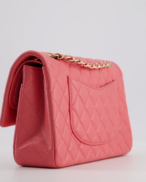 *HOT* Chanel Raspbury Classic Medium Double Flap Bag in Iridescent Caviar Leather with Champagne Gold Hardware