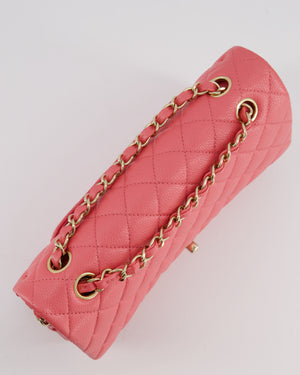 *HOT* Chanel Raspbury Classic Medium Double Flap Bag in Iridescent Caviar Leather with Champagne Gold Hardware