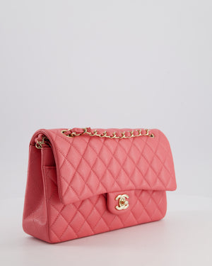 *HOT* Chanel Raspbury Classic Medium Double Flap Bag in Iridescent Caviar Leather with Champagne Gold Hardware
