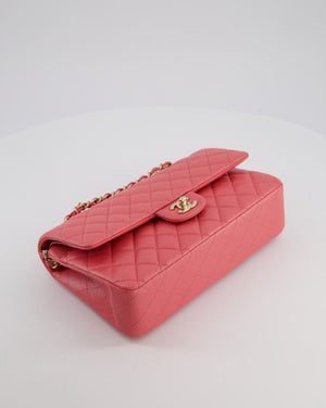 *HOT* Chanel Raspbury Classic Medium Double Flap Bag in Iridescent Caviar Leather with Champagne Gold Hardware