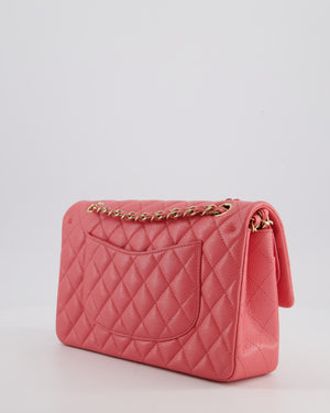 *HOT* Chanel Raspbury Classic Medium Double Flap Bag in Iridescent Caviar Leather with Champagne Gold Hardware