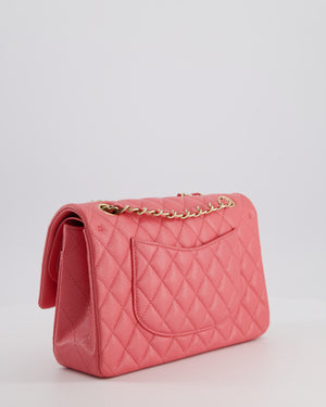 *HOT* Chanel Raspbury Classic Medium Double Flap Bag in Iridescent Caviar Leather with Champagne Gold Hardware