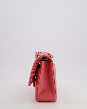 *HOT* Chanel Raspbury Classic Medium Double Flap Bag in Iridescent Caviar Leather with Champagne Gold Hardware