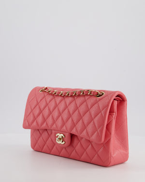 *HOT* Chanel Raspbury Classic Medium Double Flap Bag in Iridescent Caviar Leather with Champagne Gold Hardware