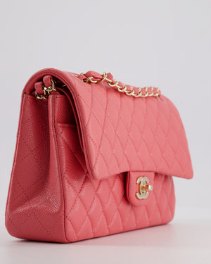 *HOT* Chanel Raspbury Classic Medium Double Flap Bag in Iridescent Caviar Leather with Champagne Gold Hardware