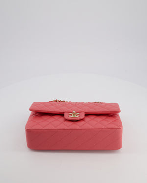 *HOT* Chanel Raspbury Classic Medium Double Flap Bag in Iridescent Caviar Leather with Champagne Gold Hardware