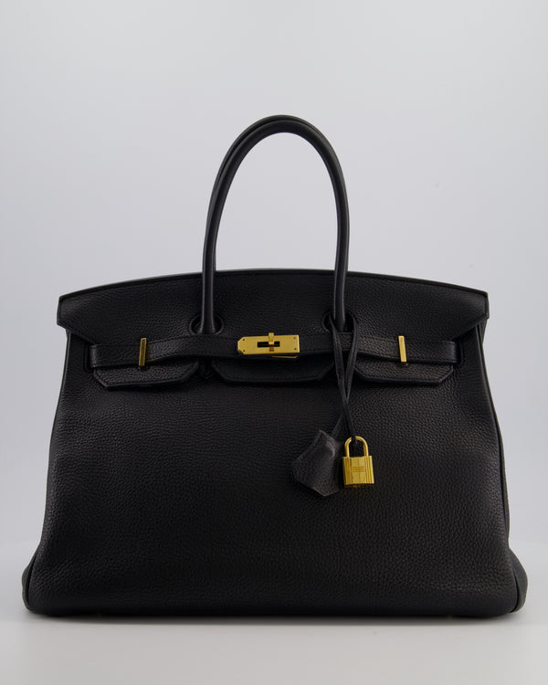 Hermès Birkin 35 Retourne Bag in Black Togo Leather with Gold Hardware