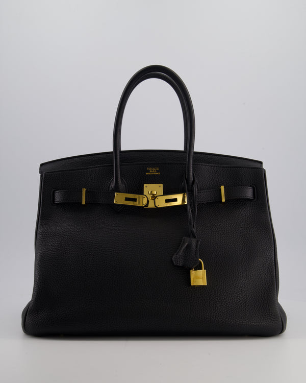 Hermès Birkin 35 Retourne Bag in Black Togo Leather with Gold Hardware