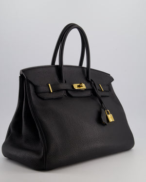 Hermès Birkin 35 Retourne Bag in Black Togo Leather with Gold Hardware