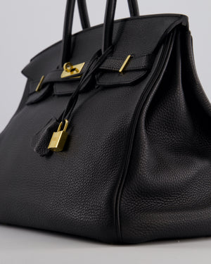 Hermès Birkin 35 Retourne Bag in Black Togo Leather with Gold Hardware
