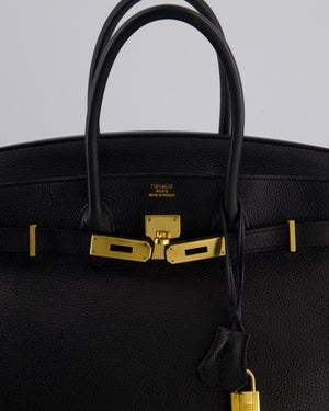 Hermès Birkin 35 Retourne Bag in Black Togo Leather with Gold Hardware