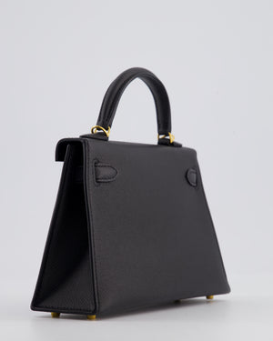 *HOT* Hermès Mini Kelly II 20 Bag In Noir Epsom Leather with Gold Hardware