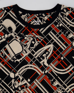 Hermès En Desordre et Chaines Black, Red, and Cream Chain T-Shirt Size FR 40 (UK 12)