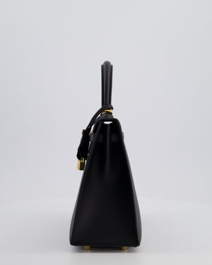 *HOT* Hermès Kelly 25 Sellier Bag in Noir Epsom Leather with Gold Hardware