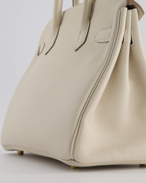 *RARE* Hermès Birkin 30 Retourne Bag in Craie Togo Leather with Gold Hardware
