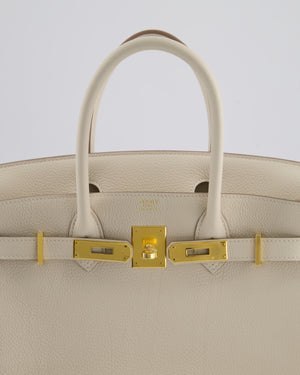 *RARE* Hermès Birkin 30 Retourne Bag in Craie Togo Leather with Gold Hardware