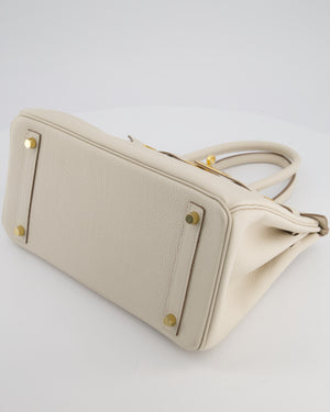 *RARE* Hermès Birkin 30 Retourne Bag in Craie Togo Leather with Gold Hardware