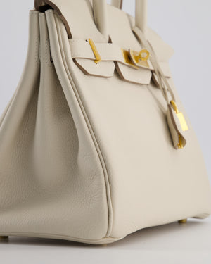 *RARE* Hermès Birkin 30 Retourne Bag in Craie Togo Leather with Gold Hardware