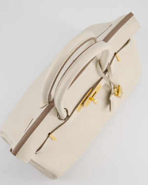 *RARE* Hermès Birkin 30 Retourne Bag in Craie Togo Leather with Gold Hardware