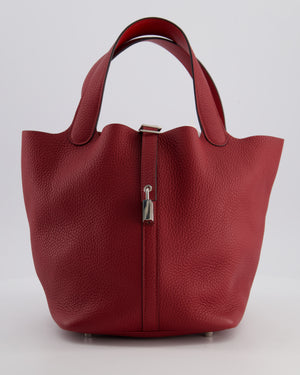 Hermès Picotin 22 Bag in Rouge H Clemence Leather with Palladium Hardware