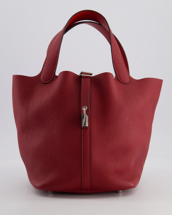 Hermès Picotin 22 Bag in Rouge H Clemence Leather with Palladium Hardware