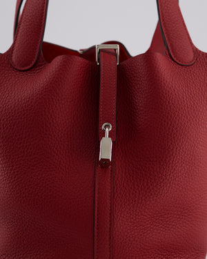 Hermès Picotin 22 Bag in Rouge H Clemence Leather with Palladium Hardware