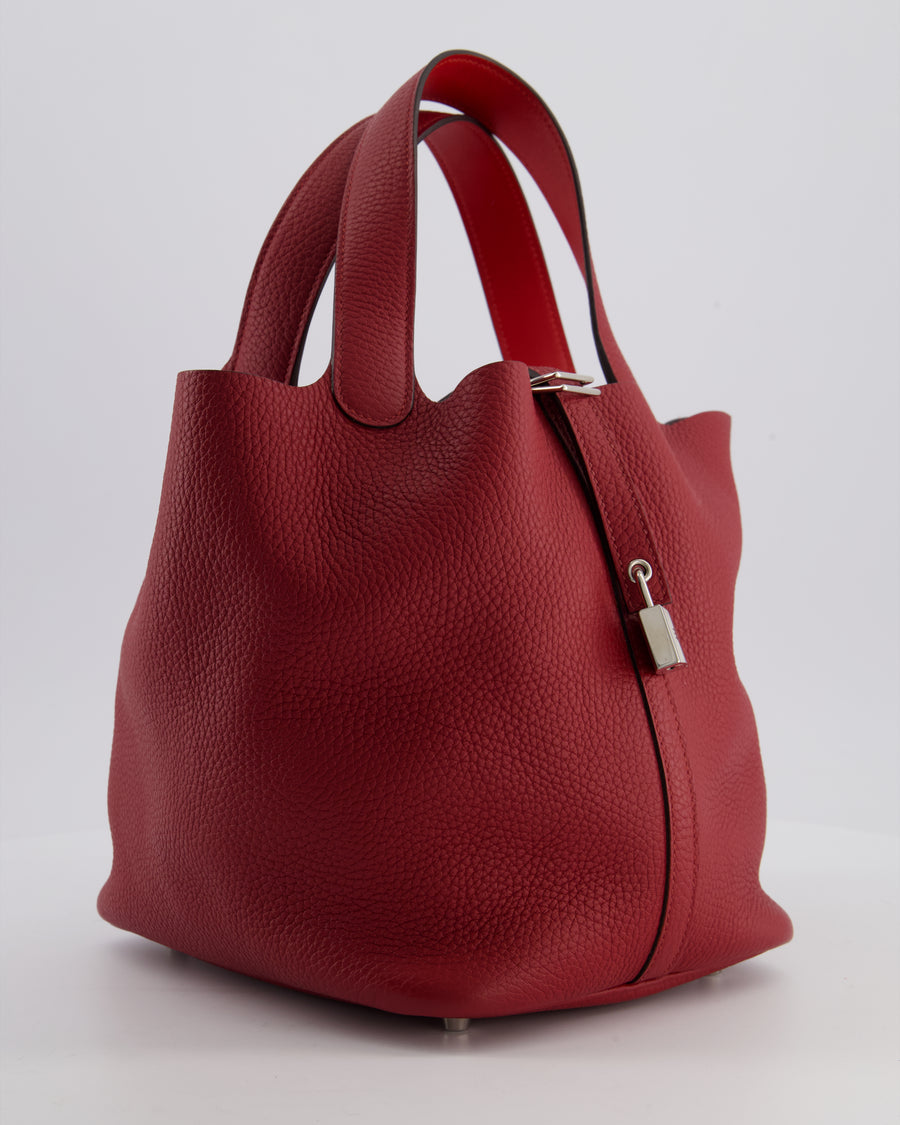 Hermès Picotin 22 Bag in Rouge H Clemence Leather with Palladium Hardware