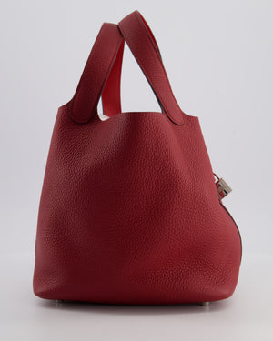 Hermès Picotin 22 Bag in Rouge H Clemence Leather with Palladium Hardware