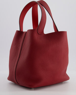 Hermès Picotin 22 Bag in Rouge H Clemence Leather with Palladium Hardware