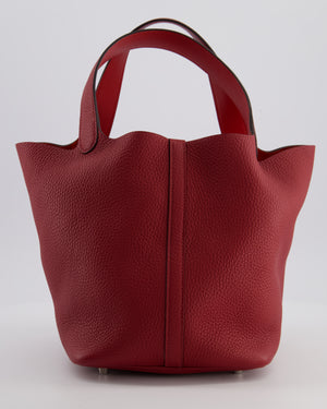 Hermès Picotin 22 Bag in Rouge H Clemence Leather with Palladium Hardware