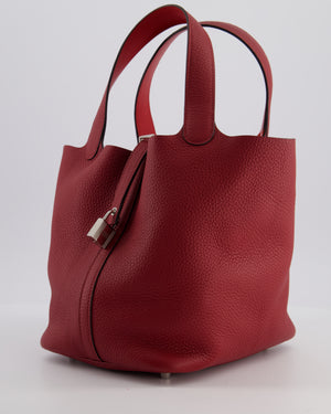 Hermès Picotin 22 Bag in Rouge H Clemence Leather with Palladium Hardware
