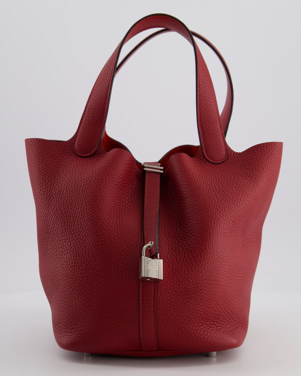 Hermès Picotin 22 Bag in Rouge H Clemence Leather with Palladium Hardware