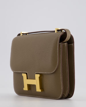 *HOT* Hermès Constance III 18 Miroir Bag in Etoupe Chèvre Mysore Leather with Gold Hardware