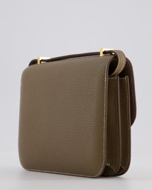 *HOT* Hermès Constance III 18 Miroir Bag in Etoupe Chèvre Mysore Leather with Gold Hardware
