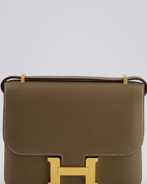 *HOT* Hermès Constance III 18 Miroir Bag in Etoupe Chèvre Mysore Leather with Gold Hardware