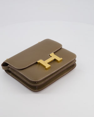 *HOT* Hermès Constance III 18 Miroir Bag in Etoupe Chèvre Mysore Leather with Gold Hardware