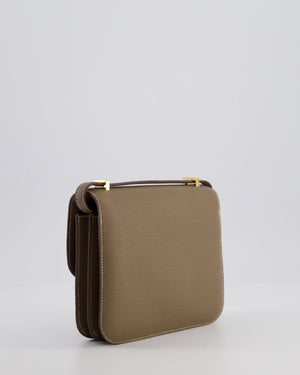 *HOT* Hermès Constance III 18 Miroir Bag in Etoupe Chèvre Mysore Leather with Gold Hardware