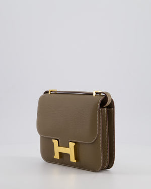 *HOT* Hermès Constance III 18 Miroir Bag in Etoupe Chèvre Mysore Leather with Gold Hardware