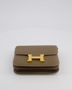 *HOT* Hermès Constance III 18 Miroir Bag in Etoupe Chèvre Mysore Leather with Gold Hardware