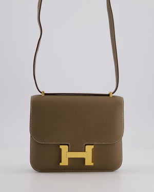 *HOT* Hermès Constance III 18 Miroir Bag in Etoupe Chèvre Mysore Leather with Gold Hardware