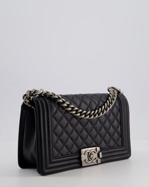 *FIRE PRICE* Chanel Black Medium Boy Bag in Lambskin Leather with Ruthenium Hardware