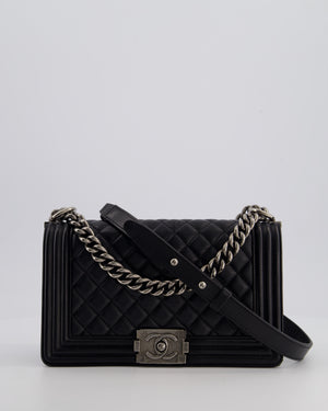 *FIRE PRICE* Chanel Black Medium Boy Bag in Lambskin Leather with Ruthenium Hardware