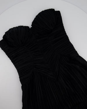 Cult Gaia Black Plissé Strapless Midi Dress Size US 4 (UK 8)