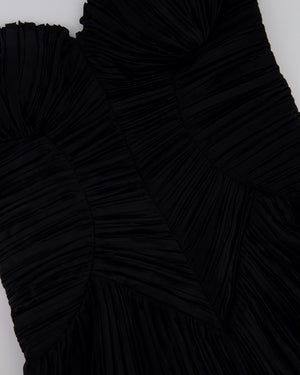 Cult Gaia Black Plissé Strapless Midi Dress Size US 4 (UK 8)
