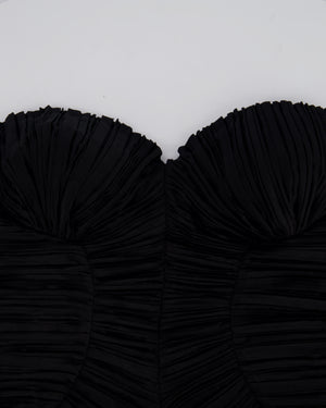 Cult Gaia Black Plissé Strapless Midi Dress Size US 4 (UK 8)