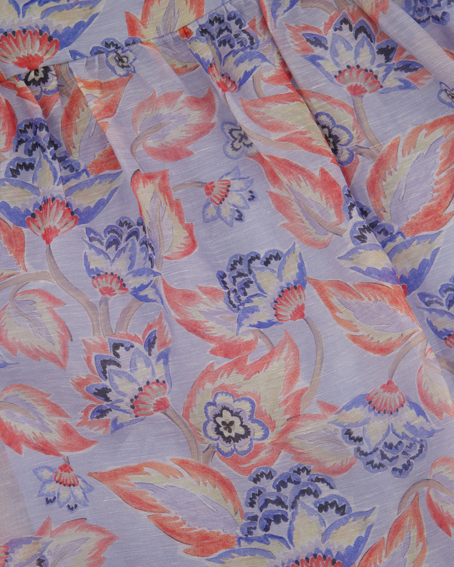 Zimmermann Blue Floral Print Maxi Dress with Embellished Straps Size 0 (UK 8)