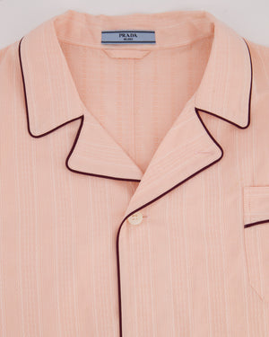Prada Peach Cotton Shirt with Contrast Trim Size FR 36 (UK 8) RRP £1560